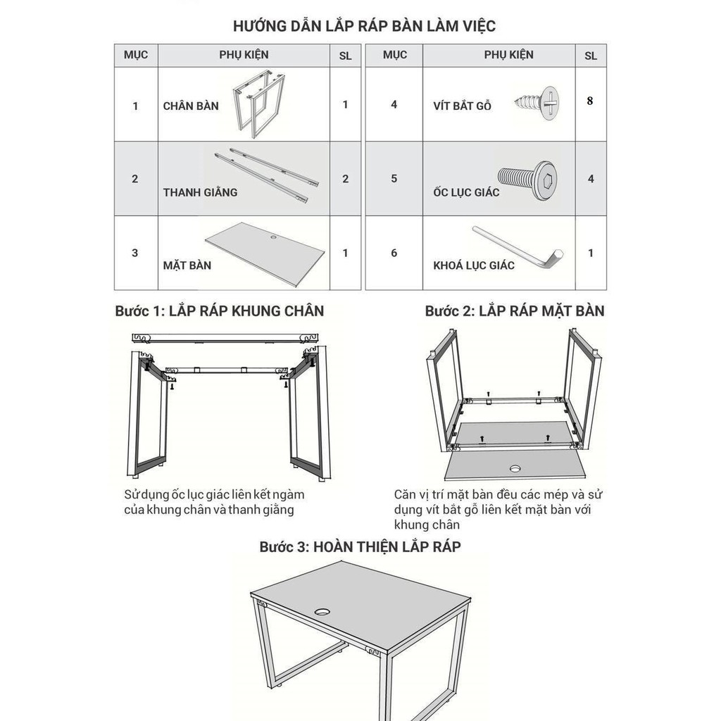 Bàn làm việc HIỆN ĐẠI U, K, X, Z KÍCH THƯỚC 50X100X75CM MẶT GỖ CAO SU | BigBuy360 - bigbuy360.vn