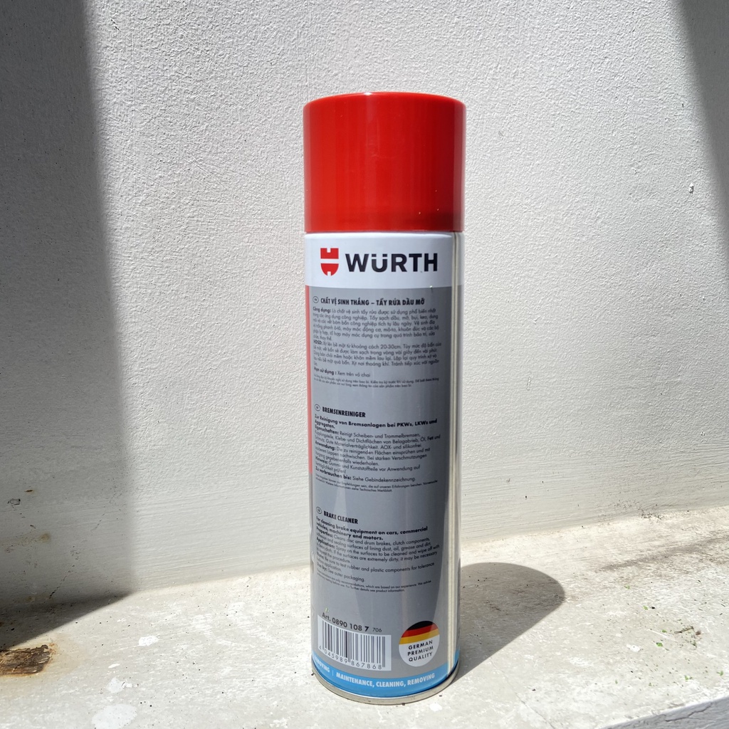 Vệ sinh Phanh tẩy rửa dầu nhớt Wurth