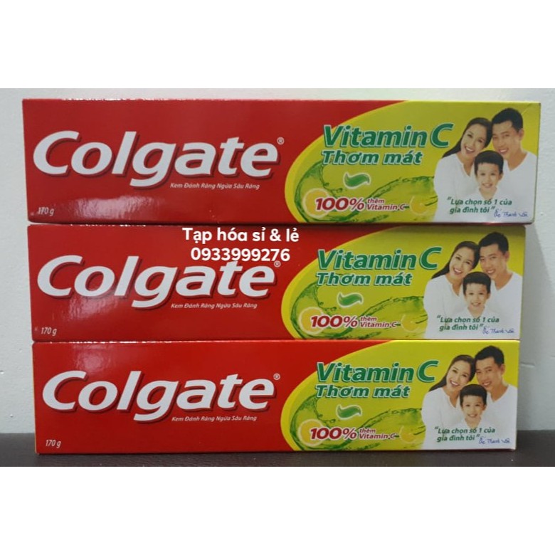 Kem đánh răng Colgate Vitamin C Ngừa sâu răng 170g tặng bàn chải cao cấp