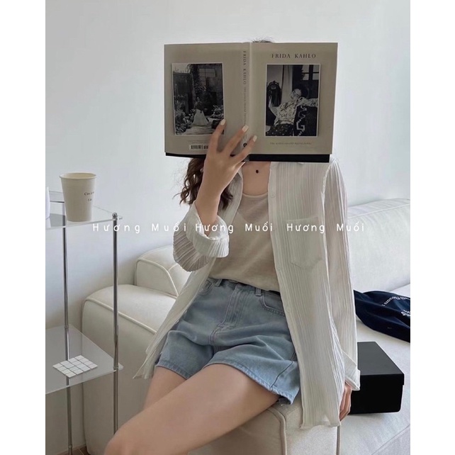 Áo sơ mi nhăn sọc - sơ mi basic