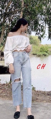 Áo trễ vai chun gấu