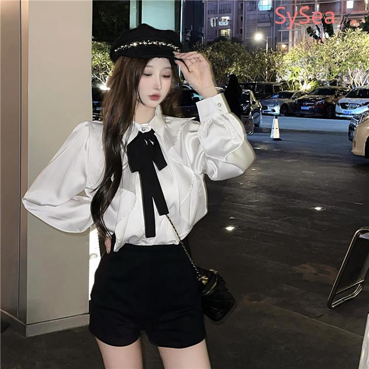 Áo Sơ Mi Thắt Nơ Plus size Phong Cách Pháp Thời Trang Mùa Thu Cho Nữ