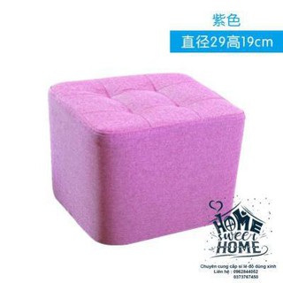 Ghế đôn chân gỗ bọc nỉ cao cấp - Ảnh thật