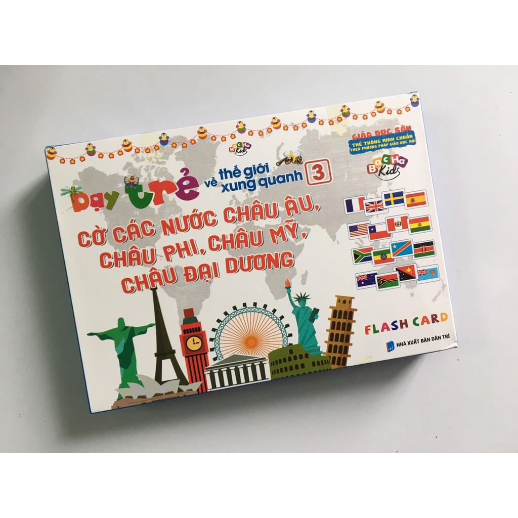 Flashcard Dạy trẻ về thế giới xung quanh - Cờ quốc kỳ các nước Tập 2 + 3