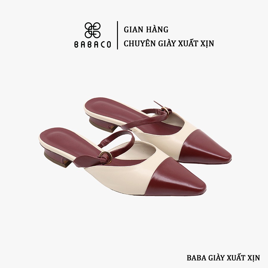 Guốc nữ C&amp;K dáng Mules mũi nhọn quai ngang 1499