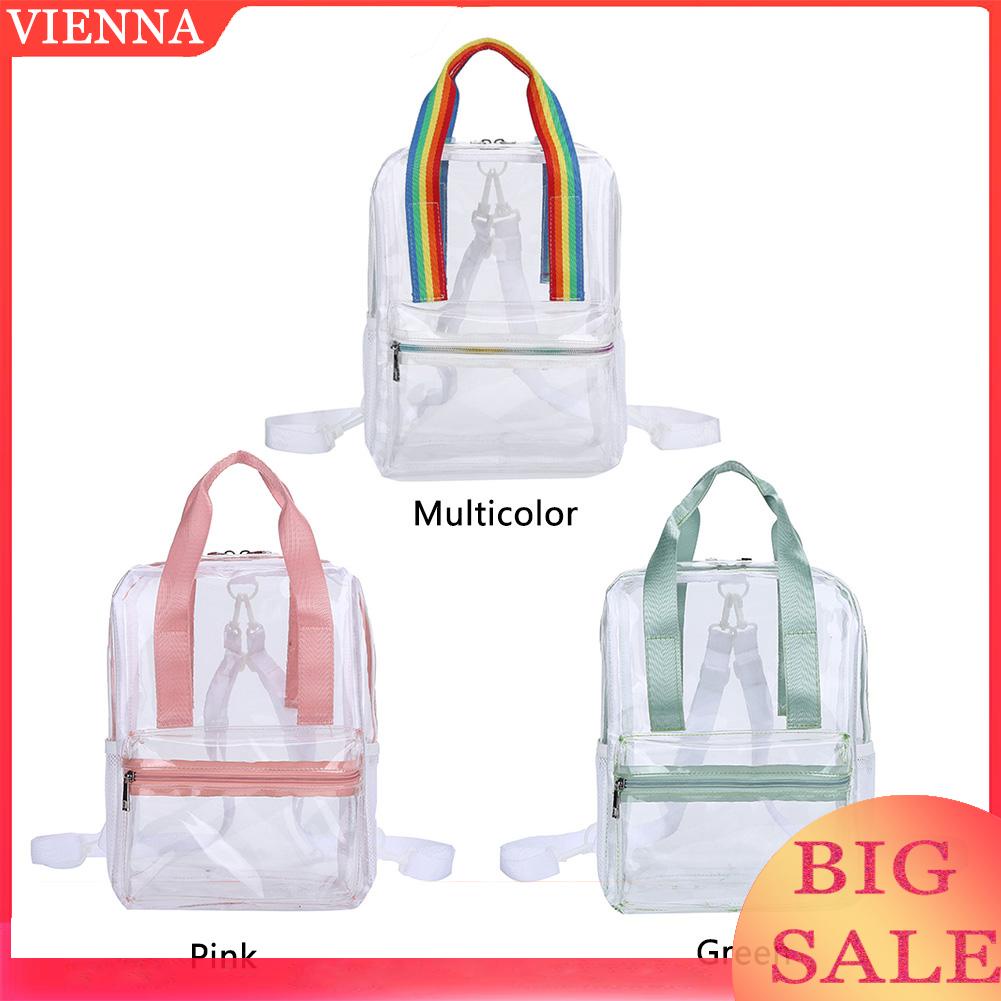 Balo Nhựa PVC Trong Suốt Chống Nước Màu Kẹo Cho Nữ