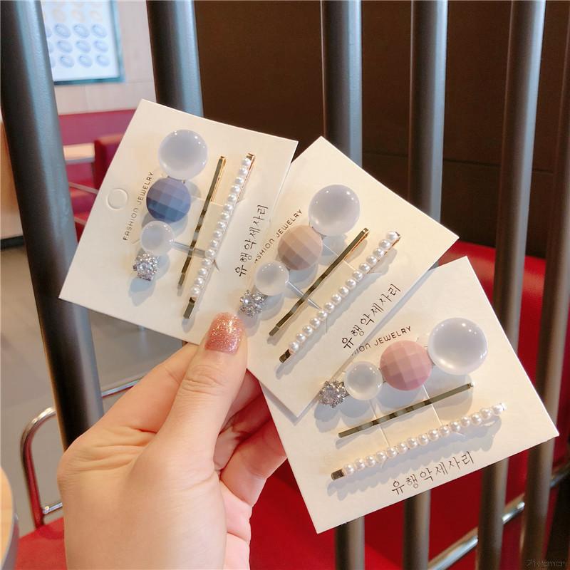 3 kẹp tóc nữ thời trang Hàn Quốc đính ngọc trai xinh xắn