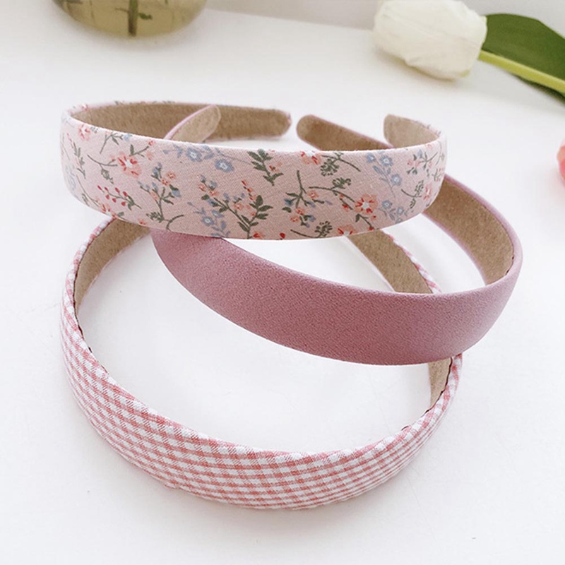 Bộ 3 Băng Đô Vải Họa Tiết Ca Rô Phong Cách Hàn Quốc Dành Cho Nữ