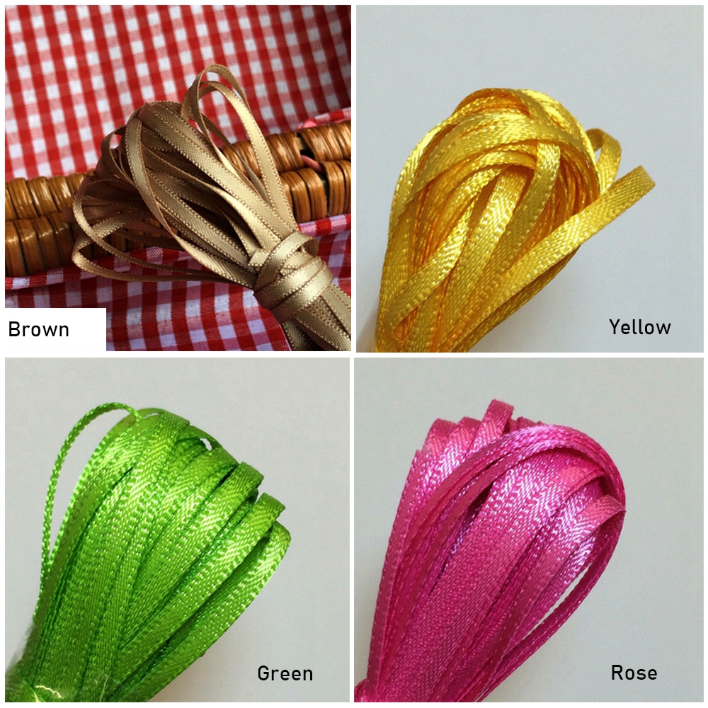 DIAOCHANO 3mm Width Beautiful Party Supplies 5 Meters Wedding Invitation Decoration Silk Ribbon