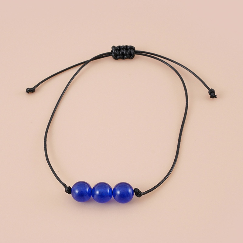 Vòng Tay Dây Bện Phối Hạt Pha Lê Handmade 4 Màu Tùy Chỉnh Thời Trang Cho Nữ