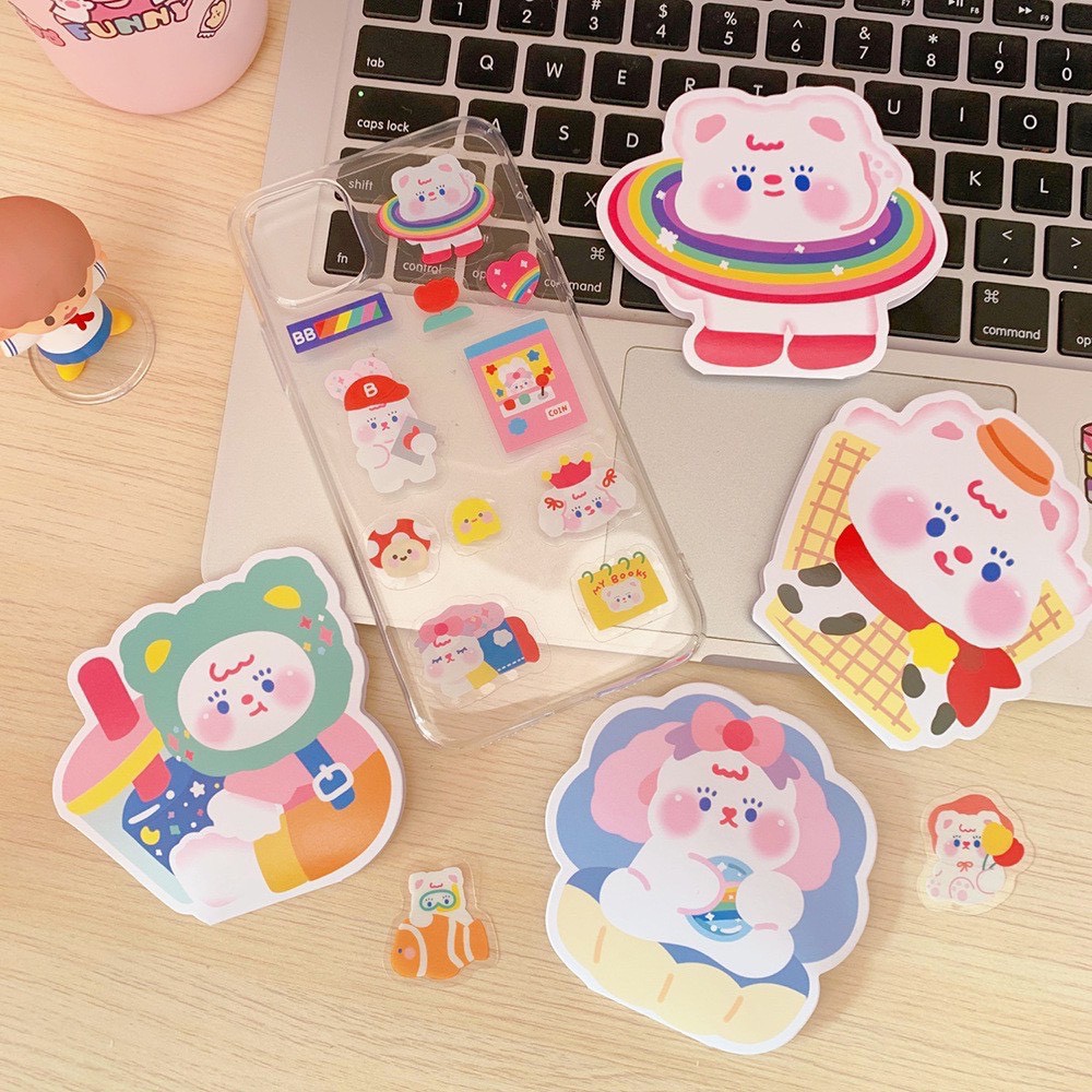 Set 48 miếng stickers dán sổ, dán trang trí phong cách Hàn Quốc - MiuSua