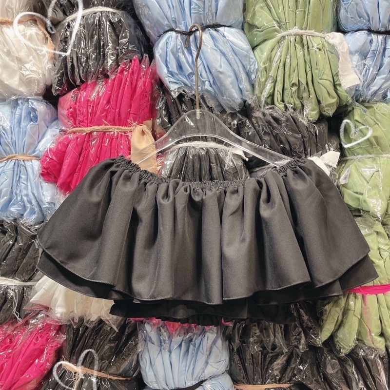 Áo bệt vai kate viền bèo 2 tầng