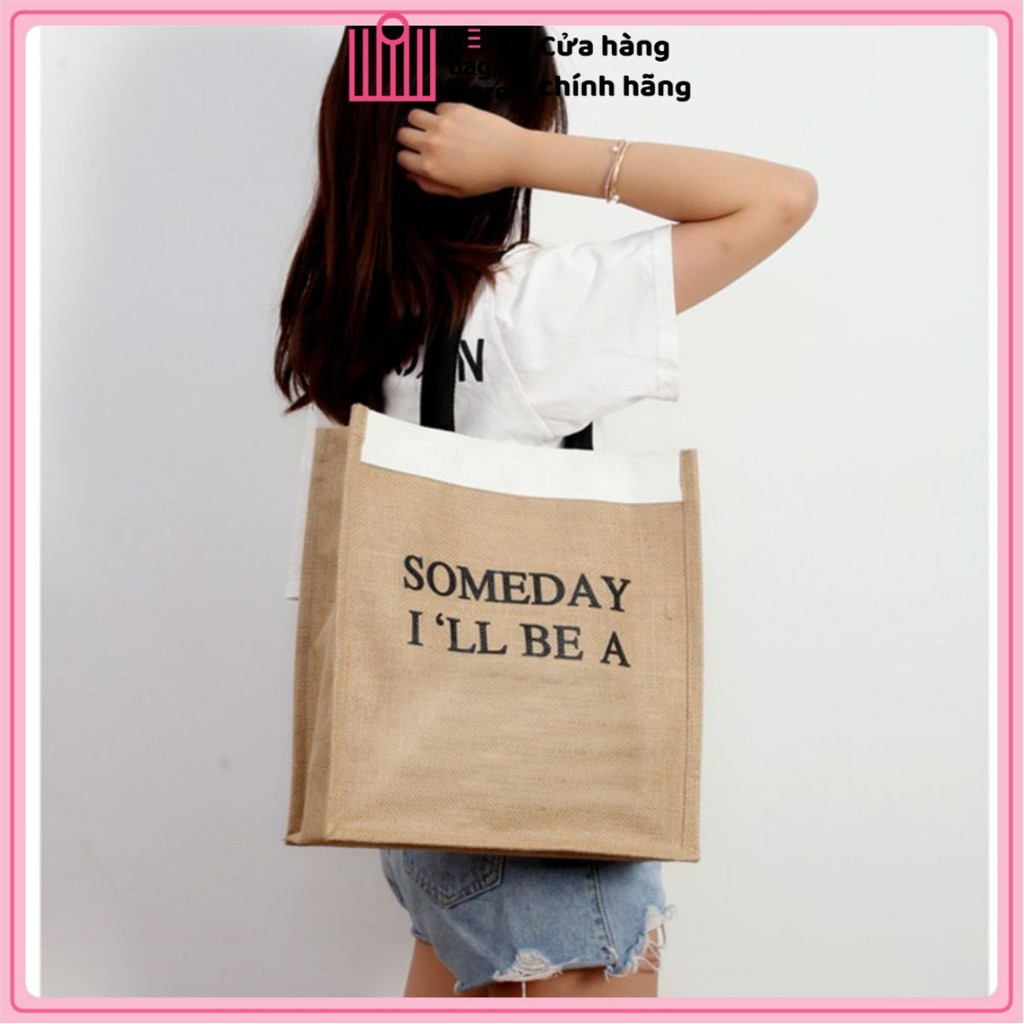 [Mã HERB88 giảm 8% đơn 99K] Túi cói vintage đi biển Merci xách tay nữ unisex size lớn vải cói cao cấp Hàn Quốc giá rẻ