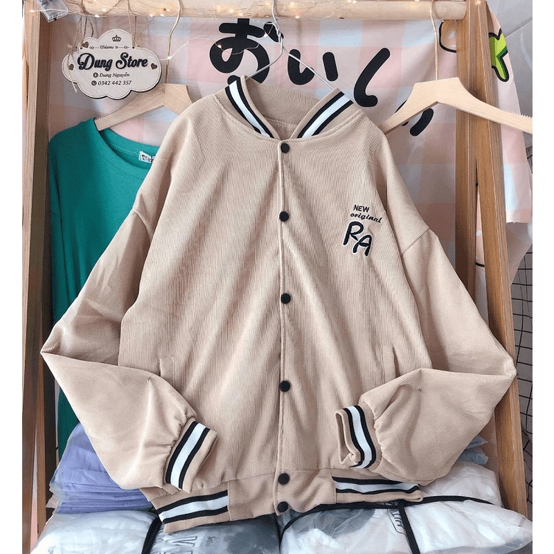 Áo khoac bomber nhung tăm RA [ HÌNH THẬT SẢN PHẨM ] siêu đẹp  - ĐĂNG QUANG FASHION