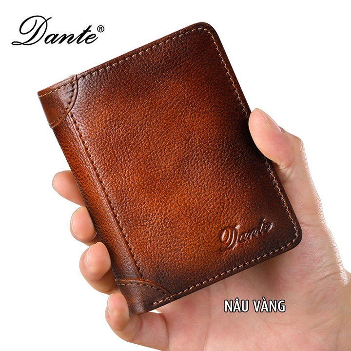 Ví da bò nam Dante, chính hãng, da thật V1701