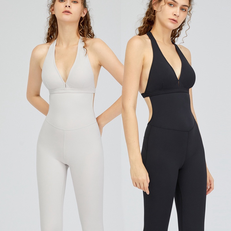 ĐỒ TẬP GYM, YOGA - Bộ đồ Jumpsuit liền thân tập gym nữ cao cấp, Thiết kế hở lưng khoét ngực sexy