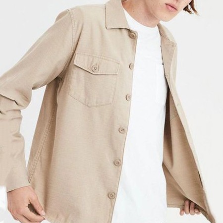 Áo Khoác Kaki Nam AE Màu Kem