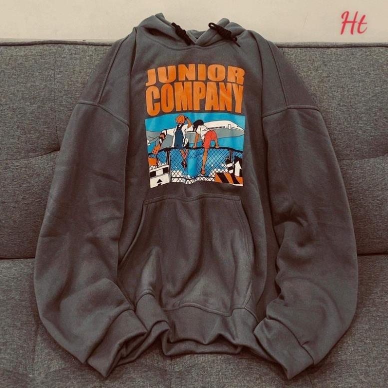 Áo hoodie nỉ mũ màu nâu 5D Junior Ht
