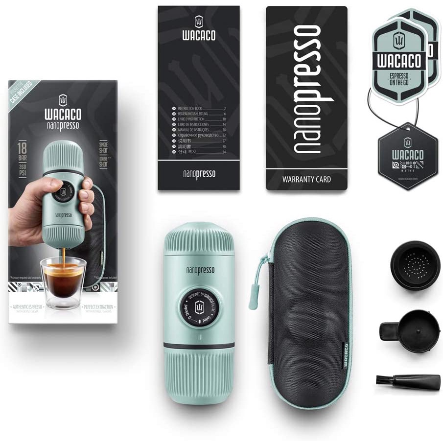 Barista Kit + Wacaco Nanopresso Dụng cụ pha cà phê và bộ phụ kiện mở rộng cho Máy pha cafe cầm tay. Tặng kèm 100g FineRo