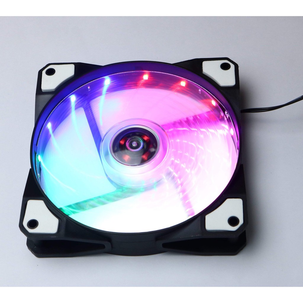 Quạt Fan Case 12 cm led 7 màu  RED DRAGON 9 cánh gió nhiều, hiệu ứng đẹp mắt