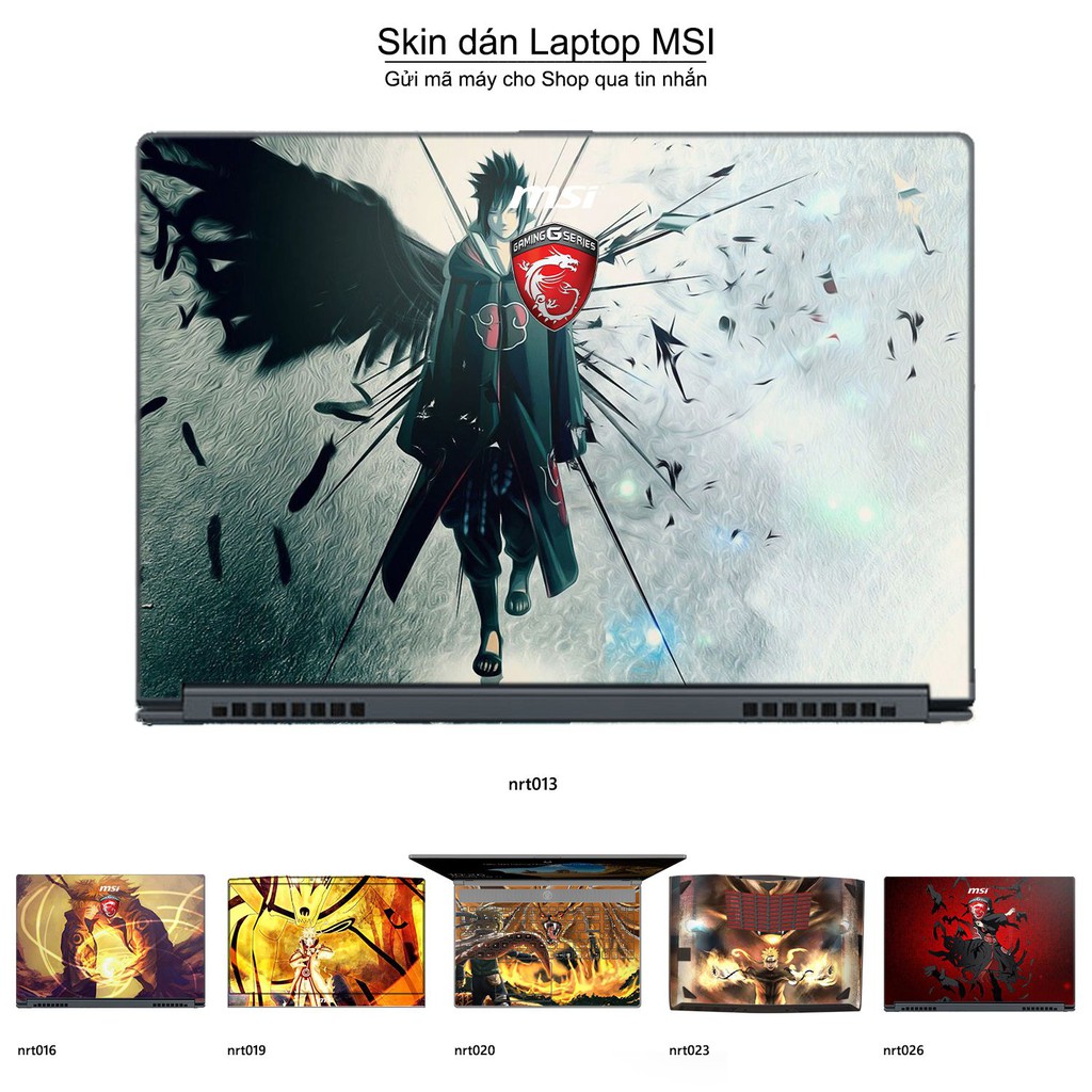 Skin dán Laptop MSI in hình Naruto (inbox mã máy cho Shop)