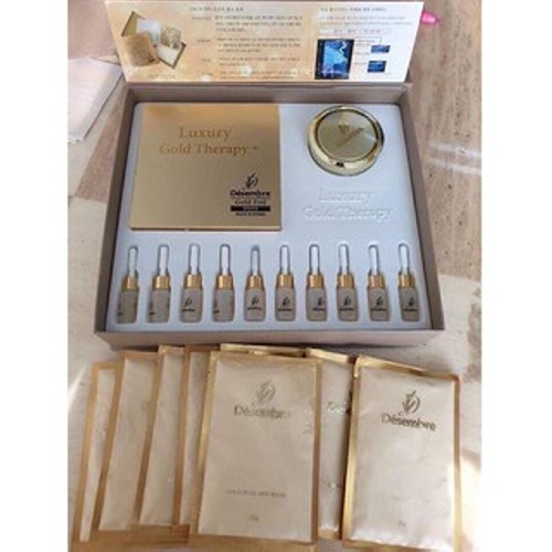 BỘ MẶT NẠ VÀNG LÁ 24K GOLD THERAPY LUXURY DESEMBRE HÀN QUỐC