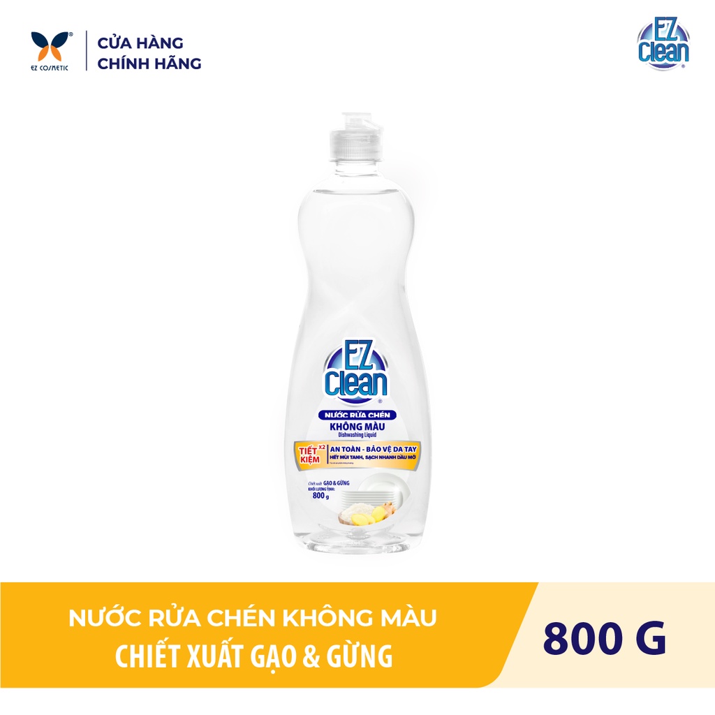 Nước Rửa Chén Không Màu Độc Hại EZ CLEAN 800g
