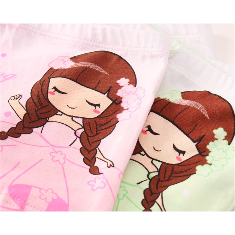 Sét 4 chiếc quần lót vải cotton in hình hoạt hình dễ thương cho bé gái (QC5)
