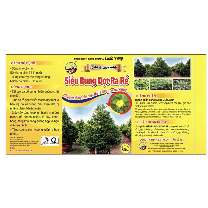 KÍCH THÍCH RA HOA TẠO NỤ KIM MAI VÀNG 10-60-10 Hủ 100g - VEGETASHOP - Phân Bón Cuốc Vàng
