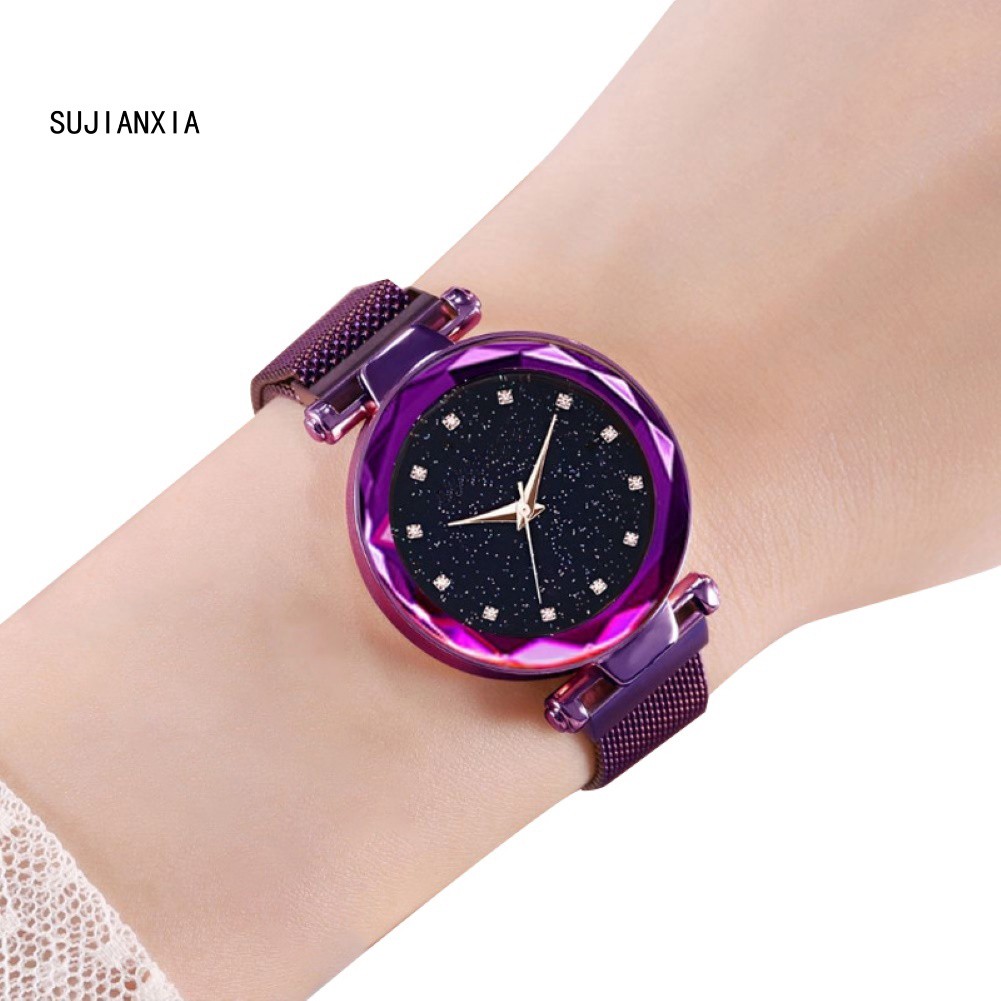 Đồng Hồ Nữ Ov Dây Thép Không Gỉ Mặt Đính Đá Lấp Lánh