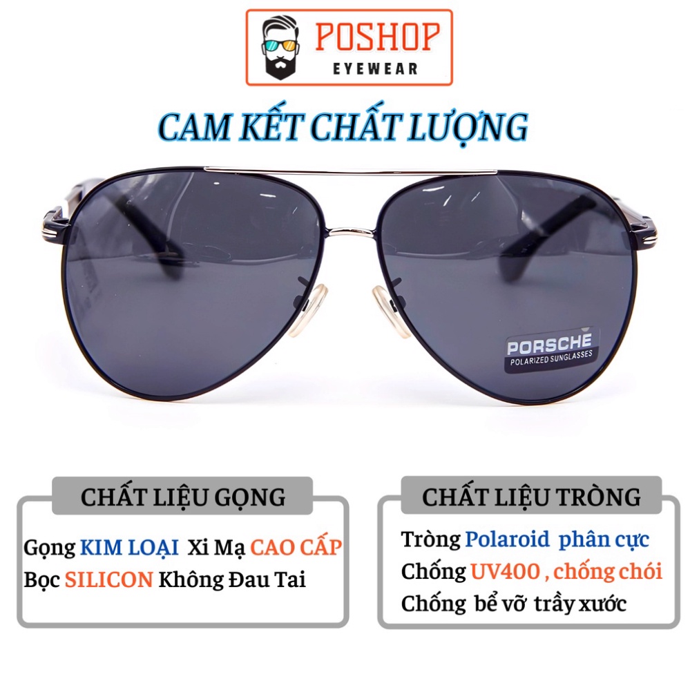 Kính râm nam POSHOP tròng polaroid uv400 chống chói thời trang cao cấp dễ đeo 8738