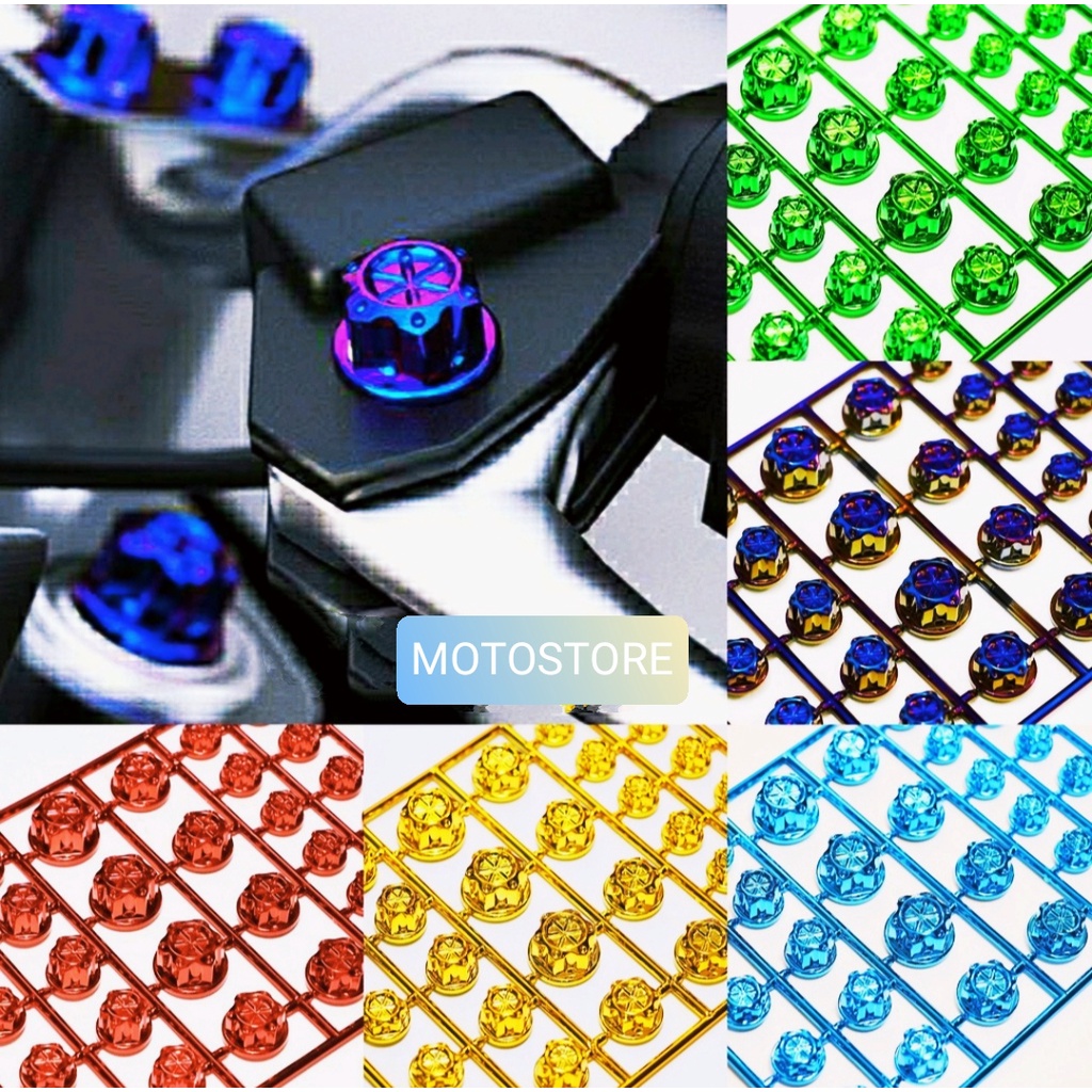 Chụp ốc trang trí xe máy các màu ( giá 1 bộ)