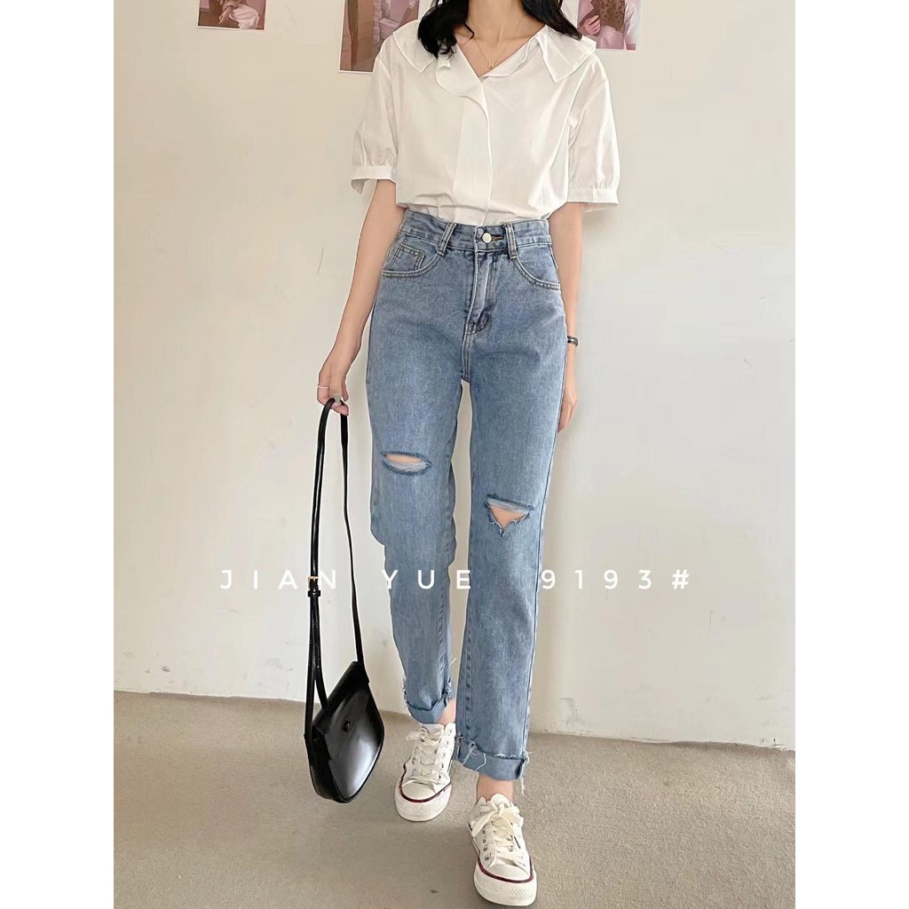QUẦN BAGGY QBG RÁCH 2GAU TUA RUA QBG9193
