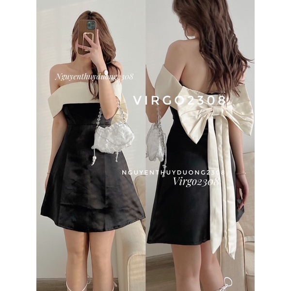 VÁY-ĐẦM TACTA NƠ LƯNG TRỄ VAI “sunny dress” tiểu thư