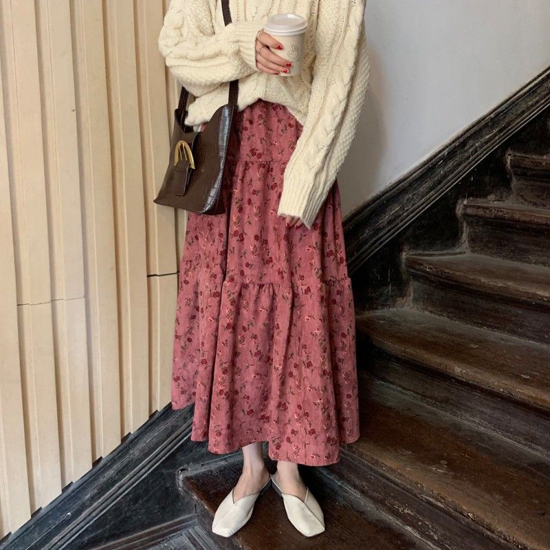 [ORDER] chân váy nhung hoa nhí tầng xòe kiểu dáng Ulzzang Hàn Quốc (Quảng Châu loại 1) | BigBuy360 - bigbuy360.vn