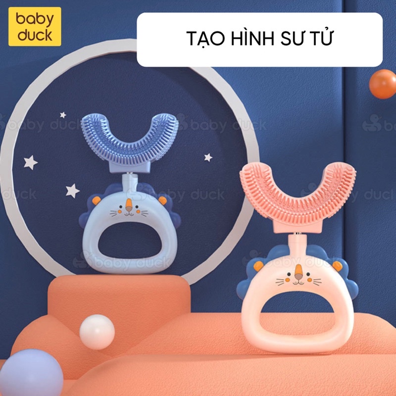 Bàn chải chữ u siêu cao cấp 2000 sợi lông chải hình quả bơ và sư tử