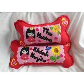 Bộ 4 gối nằm và ôm handmade công chúa, cún và người nhện