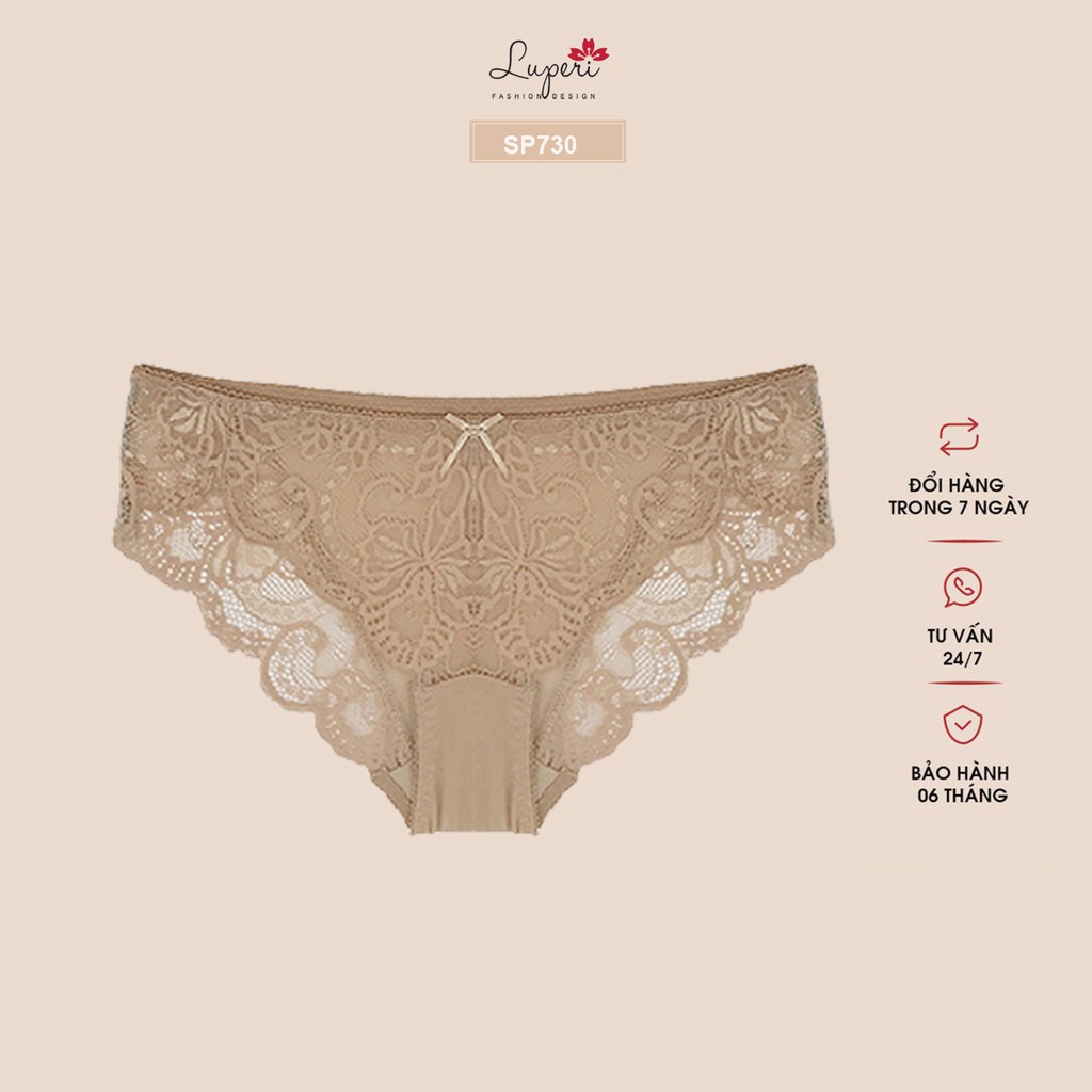 Quần Lót Nữ Dáng Bikini Cạp Vừa Hiện Đại Trẻ Trung Ren Siêu Mềm Co Giãn Thoải Mái Thoáng Khí LUPERI SP730