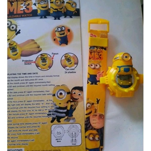 Đồng hồ đeo tay thông minh chiếu tường hinh 3D minion màu rất đẹp mắt