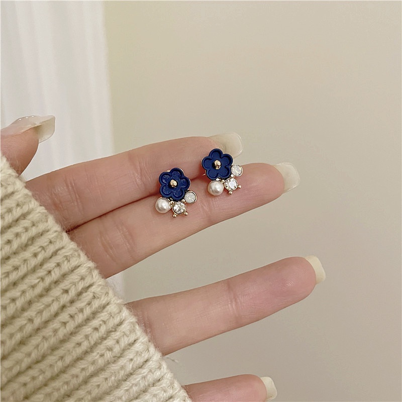 Khuyên tai kẹp không bấm lỗ chốt cố định K079 bằng hợp kim mạ vàng hình bông hoa dáng ngắn Leous Accessories