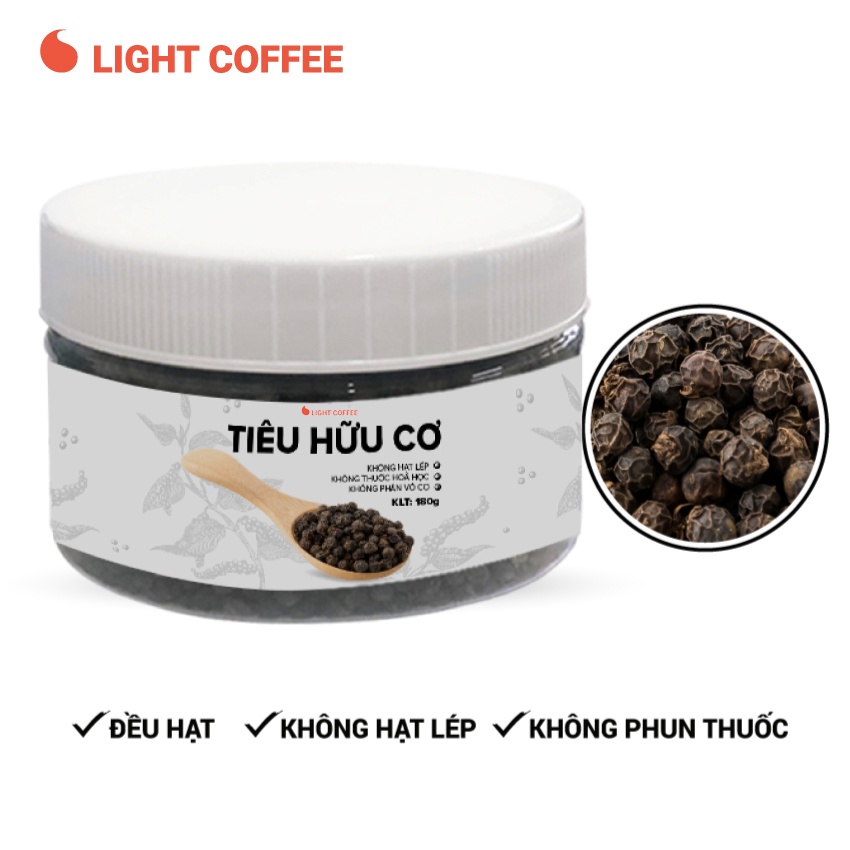Tiêu hữu cơ từ nông trại Light Coffee, thơm, cay - Đóng gói 30g - 60g - 180g
