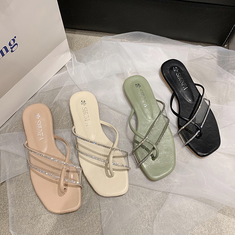 Dép Sandal Quai Trong Suốt Thời Trang Mùa Hè Cho Nữ