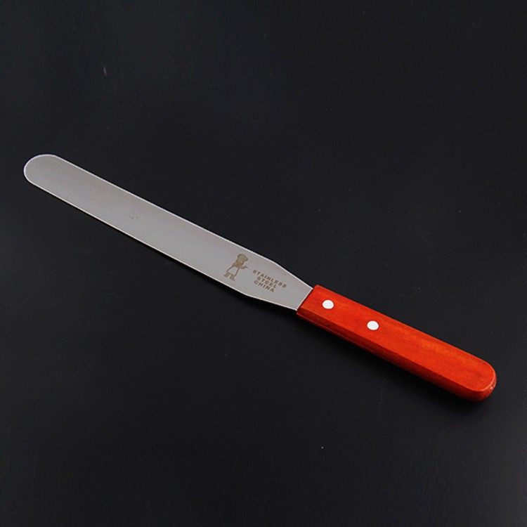 Dao chà láng bánh kem, 6inch 8inch 10inch, INOX không gỉ, cán gỗ