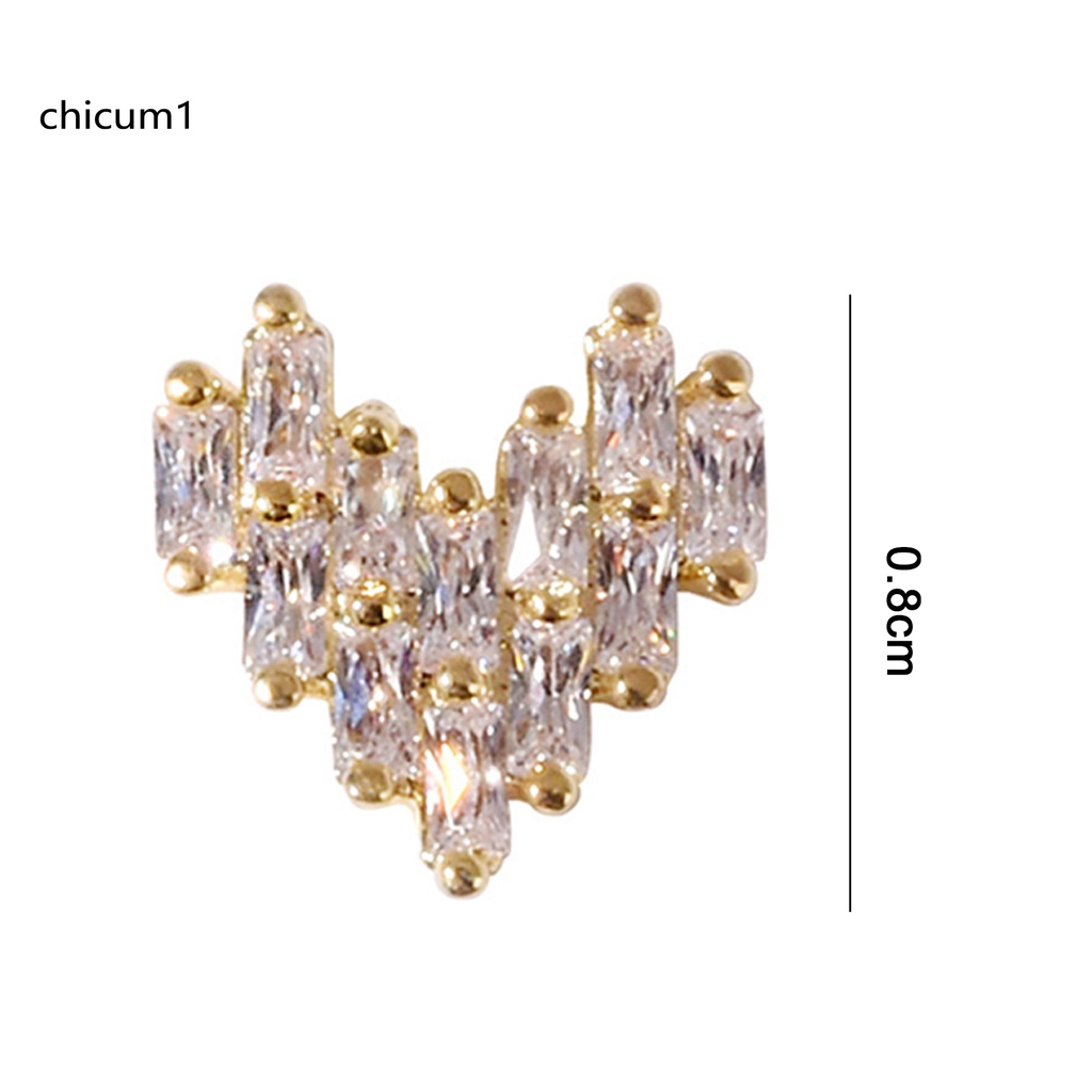 [Hàng mới về] Phụ kiện trang trí móng tay nghệ thuật hình trái tim đính đá lấp lánh