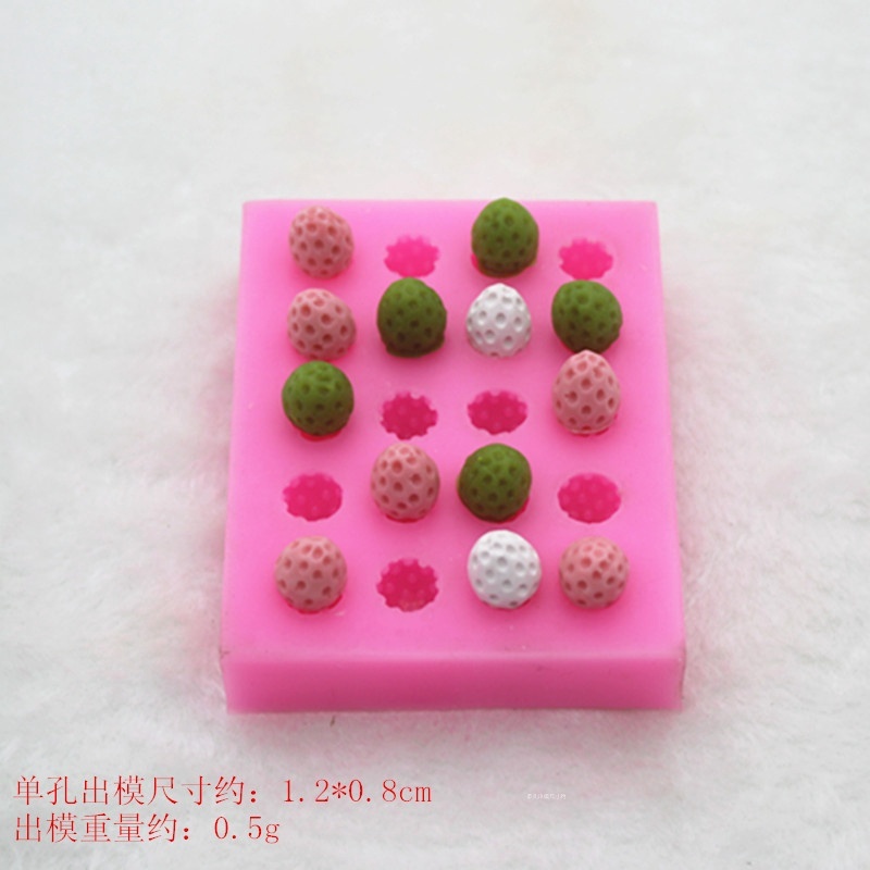 Khuôn Silicon Làm Bánh Kẹo Socola Hình Raspberry 3D Dễ Thương