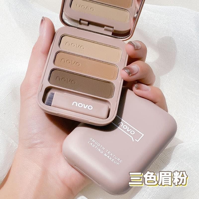 Bột tán chân mày 3 ô NOVO Smooth,