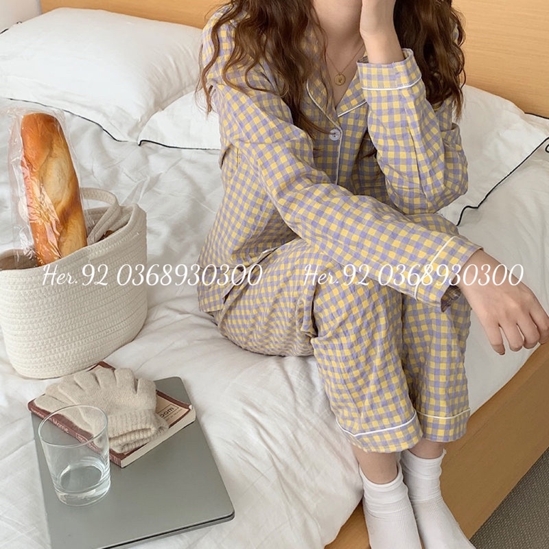 BỘ PIJAMA MẶC NHÀ NỮ CHẤT ĐŨI MỀM ÁO DÀI QUẦN DÀI MẶC THU ĐÔNG SIÊU THÍCH