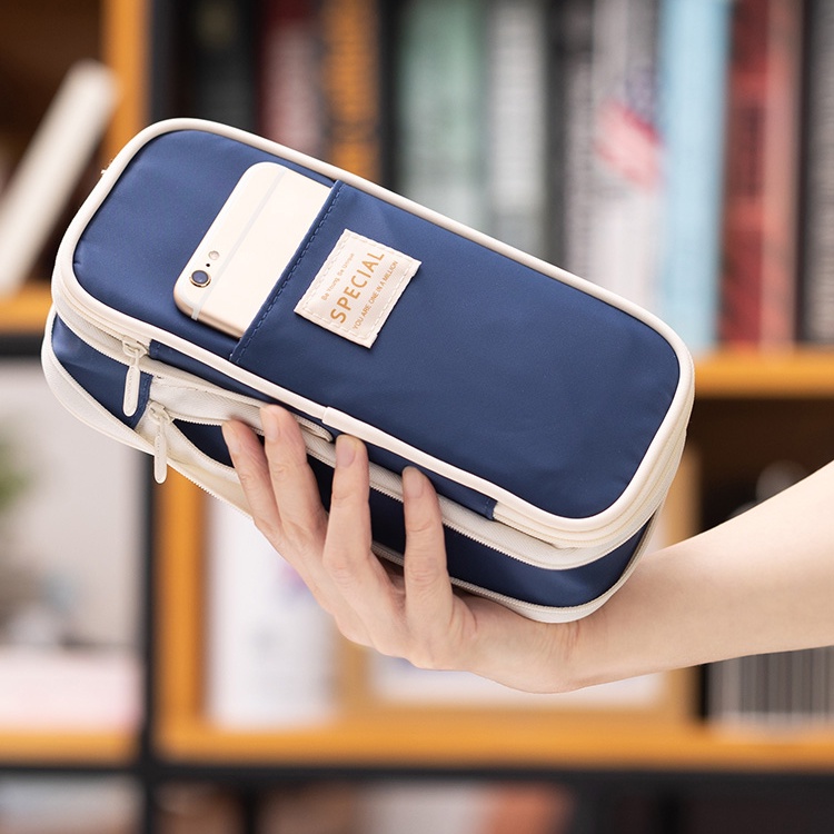 Túi Đựng Bút Chì Sức Chứa Lớn Đa Năng Chống Thấm Nước Đơn Giản Cho Học Sinh