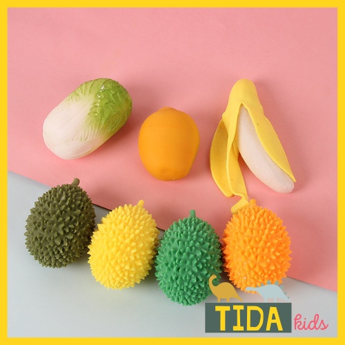 Hoa Quả Bóp Mềm ⚡ HOT TREND ⚡ Squishy Mochi Chuối, Đào, Ngô, Hamburger, Bánh Bao, Bắp, Đồ Chơi Xả Stress, TiDa Kids Shop
