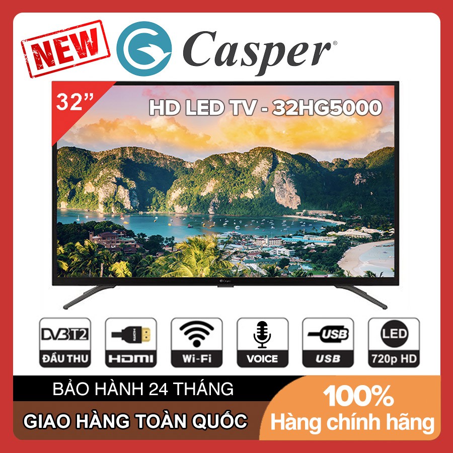 Smart Voice Tivi Casper 32 inch HD 32HG5000 32HG5100 32HG5200 Android 9.0, Tìm kiếm giọng nói, Bluetooth - Bảo Hành 2 Nă